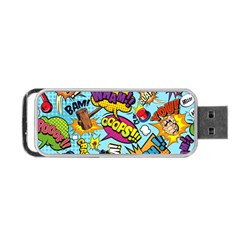 Comic Elements Colorful Seamless Pattern Portable Usb Flash (one Side) by Wegoenart