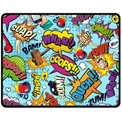 Comic Elements Colorful Seamless Pattern Double Sided Fleece Blanket (medium)  by Wegoenart