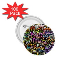 Graffiti Word Seamless Pattern 1 75  Buttons (100 Pack)  by Wegoenart