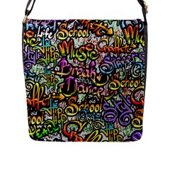 Graffiti Word Seamless Pattern Flap Closure Messenger Bag (l) by Wegoenart