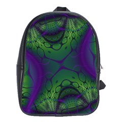 Abstract Fractal Art Pattern School Bag (large) by Ravend