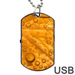 Lime Water Bubbles Macro Light Detail Background Dog Tag USB Flash (Two Sides) Back