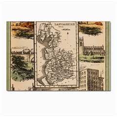 Antique Map Railway Lines Railway Train Char Postcards 5  X 7  (pkg Of 10) by Wegoenart