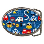 Car Cars Seamless Pattern Vector Rescue Team Cartoon Belt Buckles Front