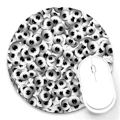 Eyes Drawing Motif Random Pattern Round Mousepad by dflcprintsclothing