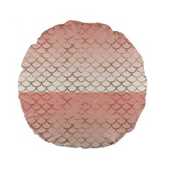 Mermaid Ombre Scales  Standard 15  Premium Flano Round Cushions by ConteMonfrey