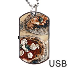 Pizza And Calzone Dog Tag Usb Flash (two Sides) by ConteMonfrey