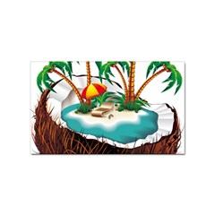 Coconut And Holiday Beach Food Sticker Rectangular (100 Pack) by Jancukart