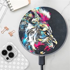 Angry Male Lion Roar Wireless Charger by danenraven