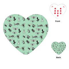 Insects Pattern Playing Cards Single Design (heart) by Valentinaart