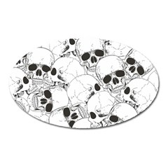 Skull Pattern Oval Magnet by Valentinaart