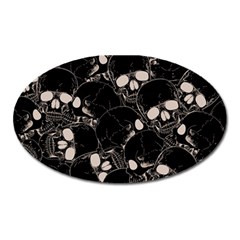 Skull Pattern Oval Magnet by Valentinaart