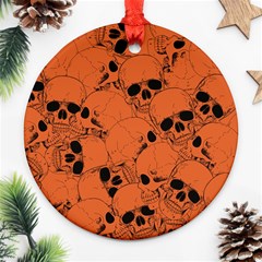 Skull Pattern Ornament (round) by Valentinaart