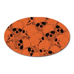 Skull Pattern Oval Magnet by Valentinaart