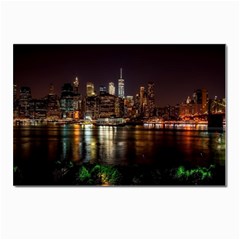 New York City Panorama Urban Hudson River Water Postcards 5  X 7  (pkg Of 10) by danenraven