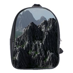 Terrain Mountain Rock Landscape Mountains Nature School Bag (xl) by danenraven