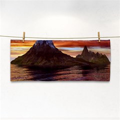 Sunset Island Tropical Sea Ocean Water Travel Hand Towel by danenraven