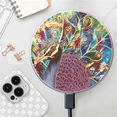 Peacock Mixed Media Bird Animal Wireless Charger by danenraven