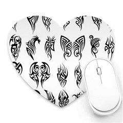 Tattoo Pattern Coin Purse Heart Mousepad by artworkshop