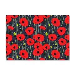 Background Poppies Flowers Seamless Ornamental Sticker A4 (100 Pack) by Ravend