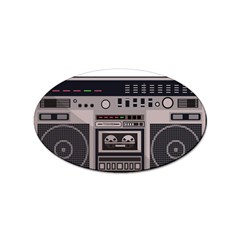 Cassette Recorder 80s Music Stereo Sticker Oval (10 Pack) by Pakemis