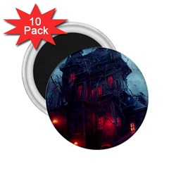 Haunted House Halloween Cemetery Moonlight 2 25  Magnets (10 Pack)  by Pakemis