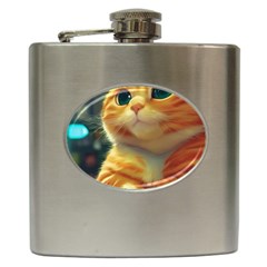 Cute Cat Cat Feline 3d Hip Flask (6 Oz) by Pakemis