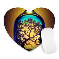 Flask Bottle Tree In A Bottle Perfume Design Heart Mousepad by Pakemis