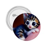 Cute Kitten Kitten Animal Wildlife 3d 2.25  Buttons Front