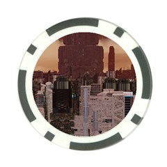 Skyline Skyscrapers Futuristic Sci-fi Panorama Poker Chip Card Guard (10 Pack) by Pakemis