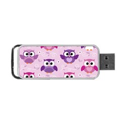 Seamless Cute Colourfull Owl Kids Pattern Portable Usb Flash (two Sides) by Pakemis