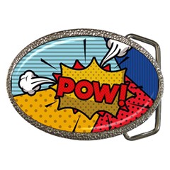 Pow Word Pop Art Style Expression Vector Belt Buckles by Pakemis