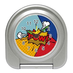 Pow Word Pop Art Style Expression Vector Travel Alarm Clock by Pakemis