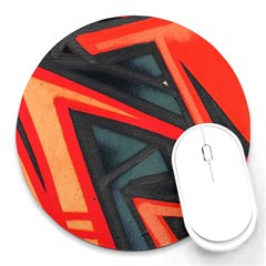 Graffiti Detail Wallpaper Texture Background Round Mousepad by Pakemis