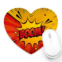 Explosion Boom Pop Art Style Heart Mousepad by Pakemis