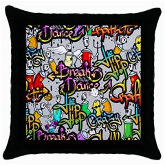 Hip Hop Background Throw Pillow Case (black) by Pakemis