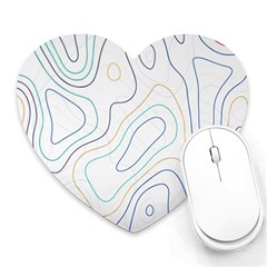 Abstract Colorful Topographic Map Design Vector Heart Mousepad by Pakemis