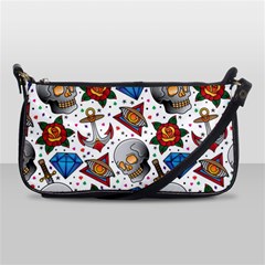 Full Color Flash Tattoo Patterns Shoulder Clutch Bag by Pakemis