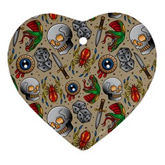 Tattoo Pattern Heart Ornament (two Sides) by Pakemis