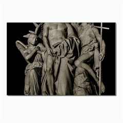 Catholic Motif Sculpture Over Black Postcard 4 x 6  (pkg Of 10) by dflcprintsclothing