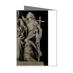 Catholic Motif Sculpture Over Black Mini Greeting Cards (pkg Of 8) by dflcprintsclothing