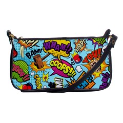 Comic Elements Colorful Seamless Pattern Shoulder Clutch Bag by Pakemis