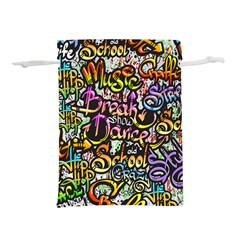 Graffiti Word Seamless Pattern Lightweight Drawstring Pouch (l) by Pakemis