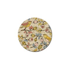 Seamless Pattern With Flower Bird Golf Ball Marker by Pakemis
