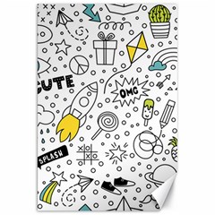 Set Cute Colorful Doodle Hand Drawing Canvas 20  X 30  by Pakemis