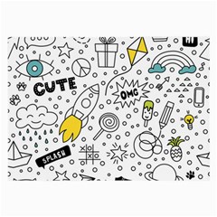 Set Cute Colorful Doodle Hand Drawing Large Glasses Cloth by Pakemis