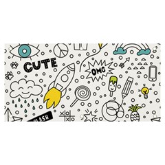 Set Cute Colorful Doodle Hand Drawing Banner And Sign 6  X 3  by Pakemis