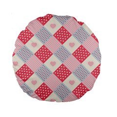 Cute-kawaii-patches-seamless-pattern Standard 15  Premium Round Cushions by Pakemis