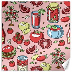 Tomato-seamless-pattern-juicy-tomatoes-food-sauce-ketchup-soup-paste-with-fresh-red-vegetables-backd Canvas 20  X 20  by Pakemis