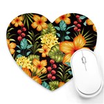 Fabulous colorful floral seamless Heart Mousepad Front